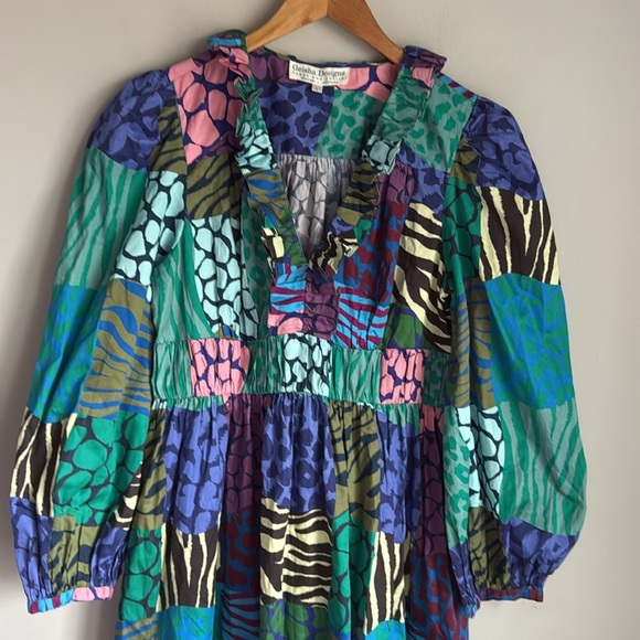 Geisha Designs for Anthropologie Long-Sleeve Printed Maxi Dress Large - Picture 6 of 15
